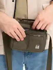 Хаки сумка мужская, текстильная