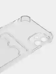 Прозрачный чехол для iPhone (Айфон) 11, 12, 13, 14, XR, 7, 8, Plus, Pro Max, с картхолдером, силиконовый