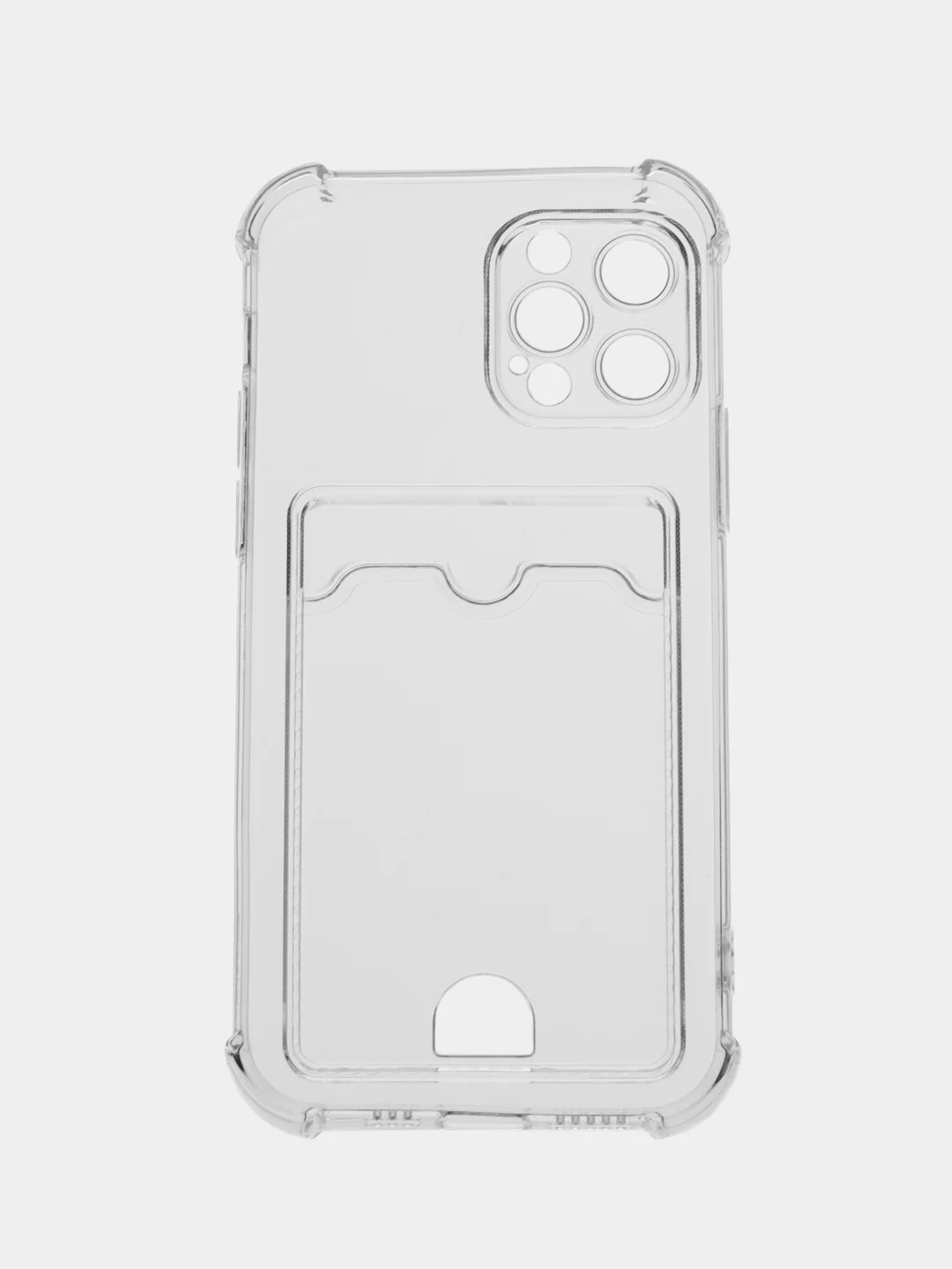 Прозрачный чехол для iPhone (Айфон) 11, 12, 13, 14, XR, 7, 8, Plus, Pro Max, с картхолдером, силиконовый