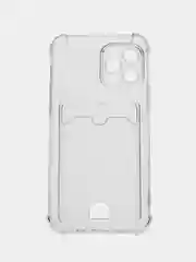 Прозрачный чехол для iPhone (Айфон) 11, 12, 13, 14, XR, 7, 8, Plus, Pro Max, с картхолдером, силиконовый