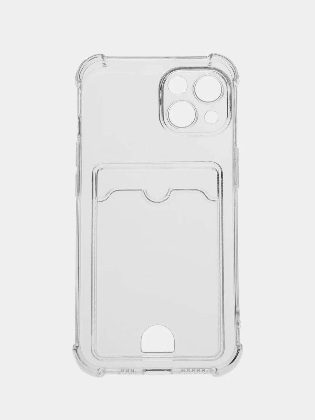 Прозрачный чехол для iPhone (Айфон) 11, 12, 13, 14, XR, 7, 8, Plus, Pro Max, с картхолдером, силиконовый