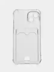 Прозрачный чехол для iPhone (Айфон) 11, 12, 13, 14, XR, 7, 8, Plus, Pro Max, с картхолдером, силиконовый