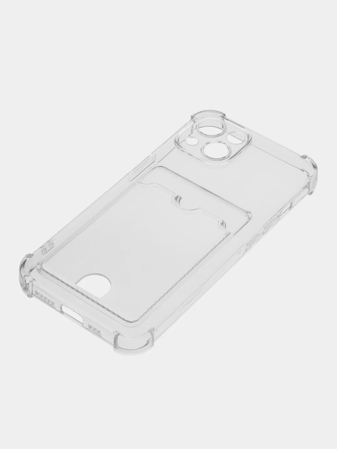 Прозрачный чехол для iPhone (Айфон) 11, 12, 13, 14, XR, 7, 8, Plus, Pro Max, с картхолдером, силиконовый