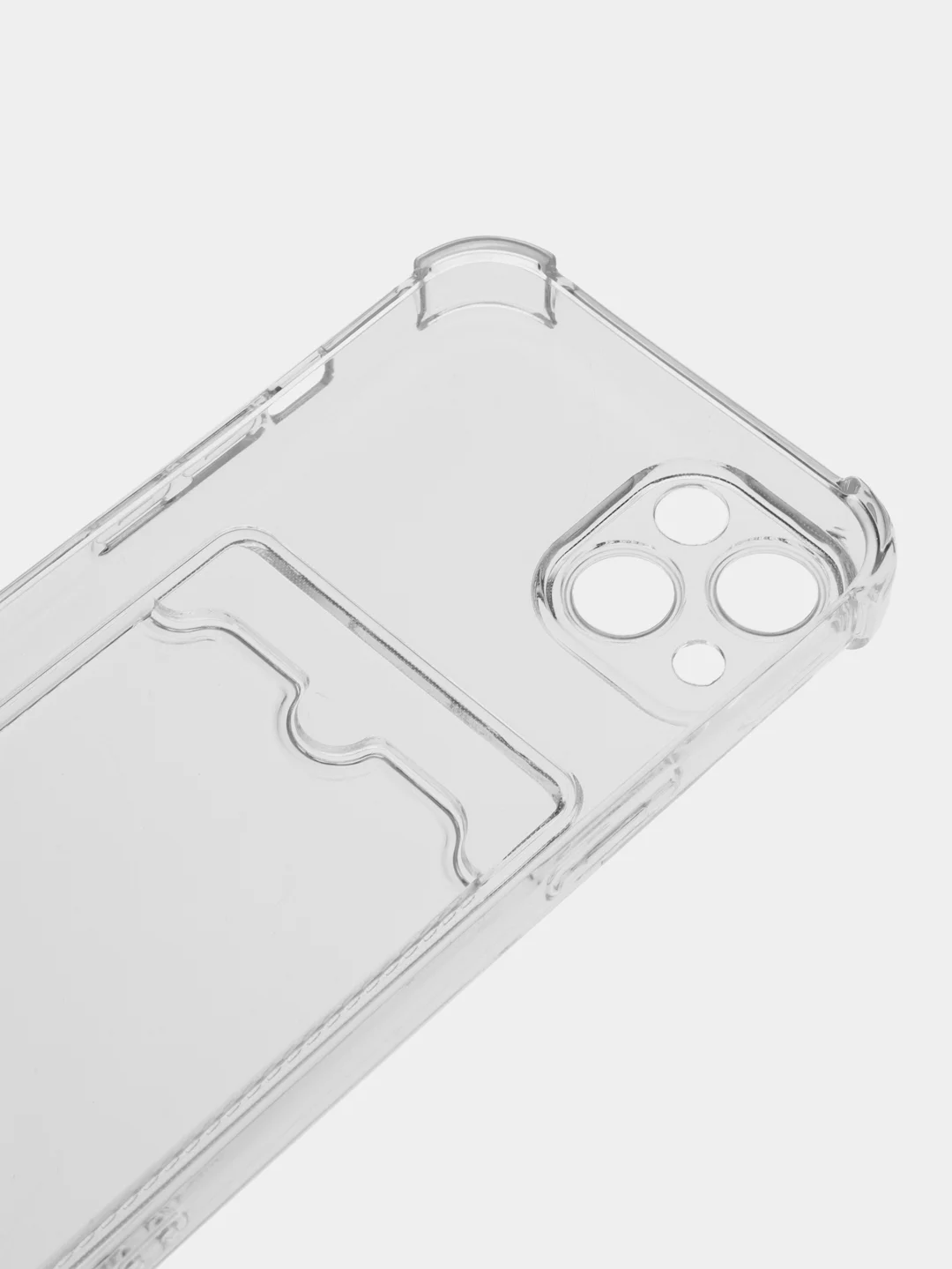 Прозрачный чехол для iPhone (Айфон) 11, 12, 13, 14, XR, 7, 8, Plus, Pro Max, с картхолдером, силиконовый