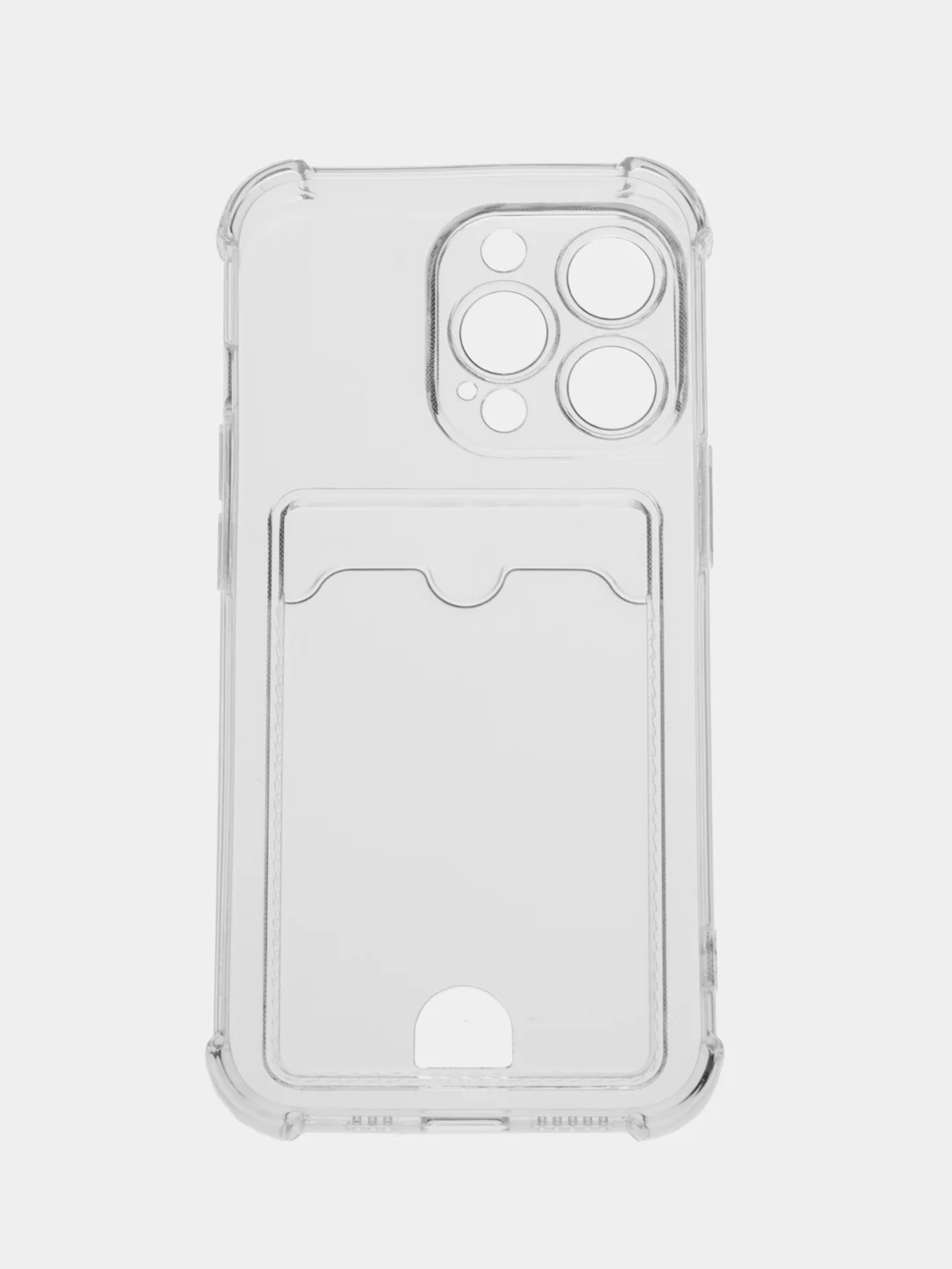 Прозрачный чехол для iPhone (Айфон) 11, 12, 13, 14, XR, 7, 8, Plus, Pro Max, с картхолдером, силиконовый