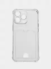 Прозрачный чехол для iPhone (Айфон) 11, 12, 13, 14, XR, 7, 8, Plus, Pro Max, с картхолдером, силиконовый