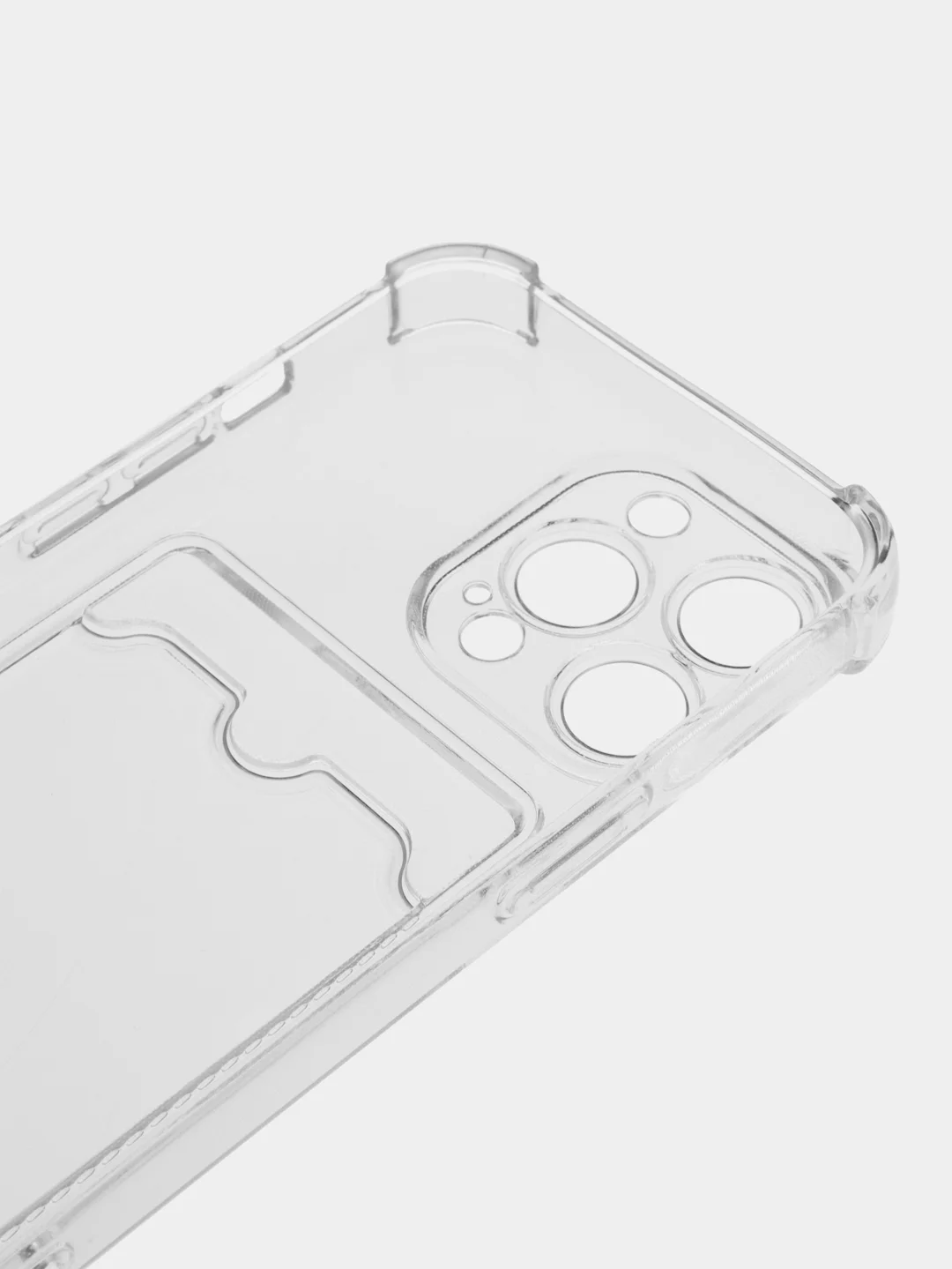 Прозрачный чехол для iPhone (Айфон) 11, 12, 13, 14, XR, 7, 8, Plus, Pro Max, с картхолдером, силиконовый