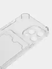 Прозрачный чехол для iPhone (Айфон) 11, 12, 13, 14, XR, 7, 8, Plus, Pro Max, с картхолдером, силиконовый