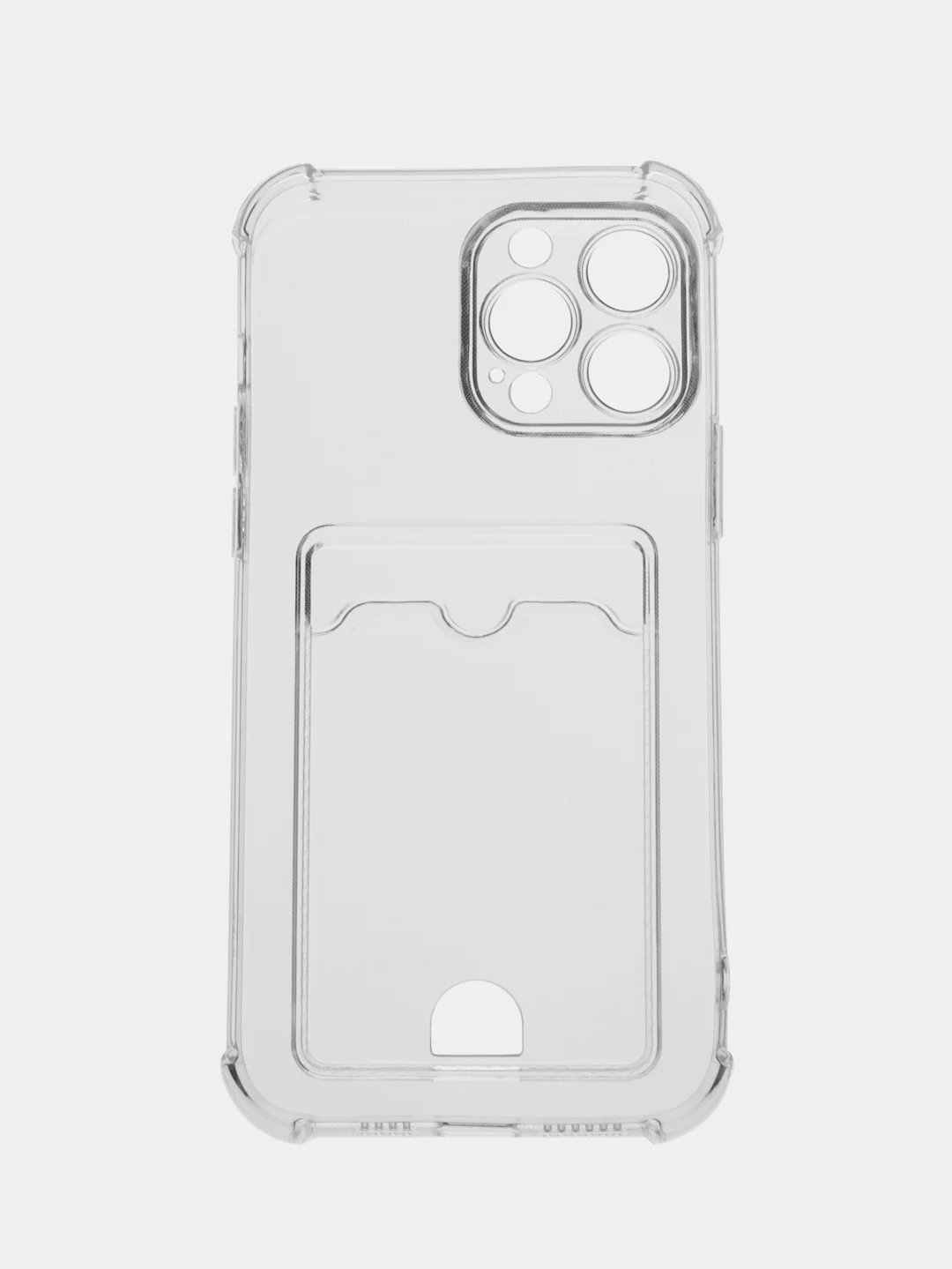 Прозрачный чехол для iPhone (Айфон) 11, 12, 13, 14, XR, 7, 8, Plus, Pro Max, с картхолдером, силиконовый