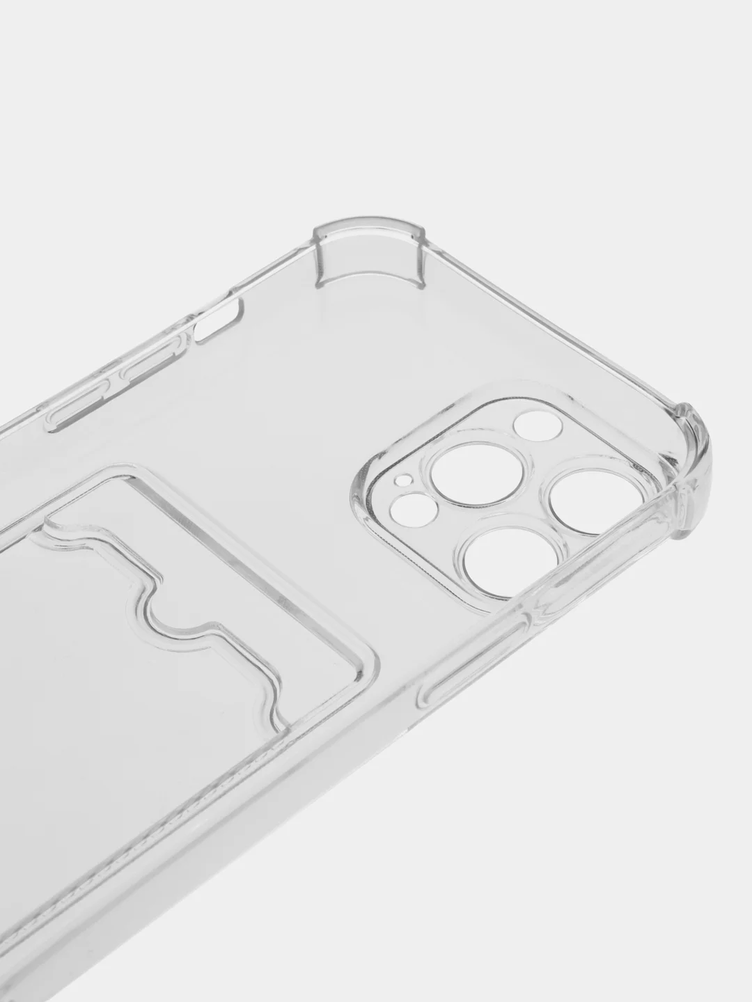 Прозрачный чехол для iPhone (Айфон) 11, 12, 13, 14, XR, 7, 8, Plus, Pro Max, с картхолдером, силиконовый