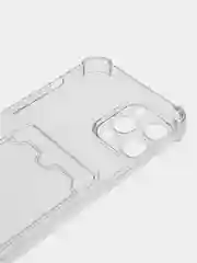 Прозрачный чехол для iPhone (Айфон) 11, 12, 13, 14, XR, 7, 8, Plus, Pro Max, с картхолдером, силиконовый