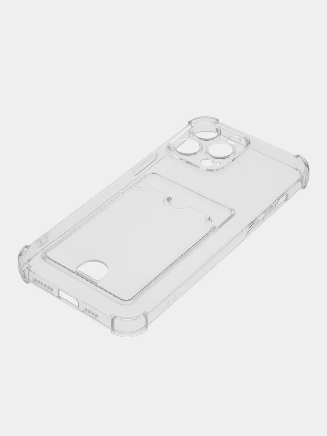 Прозрачный чехол для iPhone (Айфон) 11, 12, 13, 14, XR, 7, 8, Plus, Pro Max, с картхолдером, силиконовый