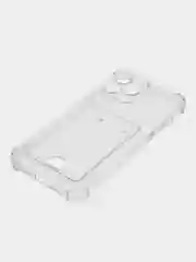 Прозрачный чехол для iPhone (Айфон) 11, 12, 13, 14, XR, 7, 8, Plus, Pro Max, с картхолдером, силиконовый