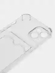 Прозрачный чехол для iPhone (Айфон) 11, 12, 13, 14, XR, 7, 8, Plus, Pro Max, с картхолдером, силиконовый