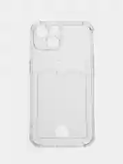 Прозрачный чехол для iPhone (Айфон) 11, 12, 13, 14, XR, 7, 8, Plus, Pro Max, с картхолдером, силиконовый
