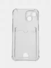 Прозрачный чехол для iPhone (Айфон) 11, 12, 13, 14, XR, 7, 8, Plus, Pro Max, с картхолдером, силиконовый