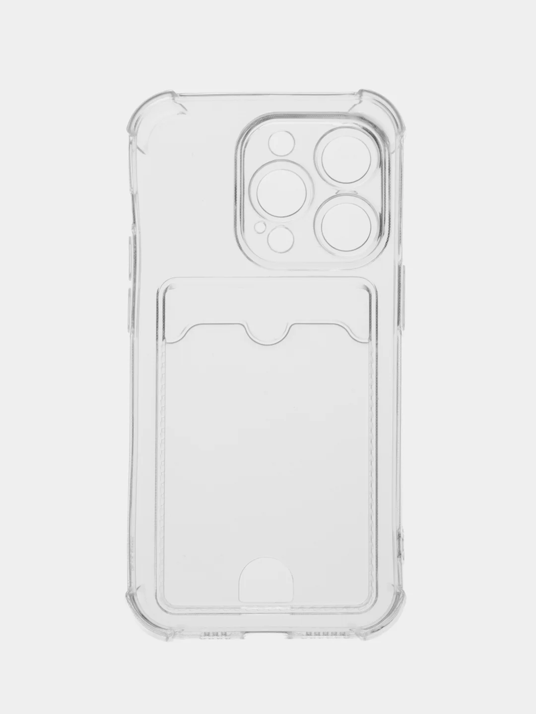 Прозрачный чехол для iPhone (Айфон) 11, 12, 13, 14, XR, 7, 8, Plus, Pro Max, с картхолдером, силиконовый