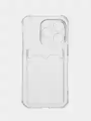 Прозрачный чехол для iPhone (Айфон) 11, 12, 13, 14, XR, 7, 8, Plus, Pro Max, с картхолдером, силиконовый