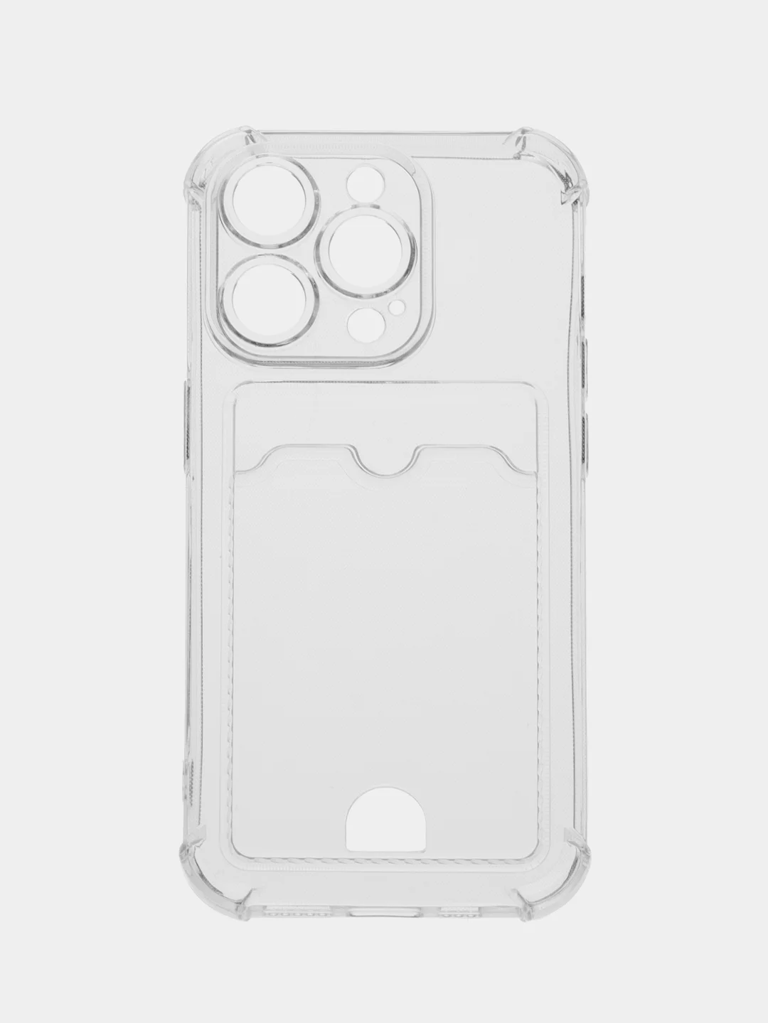 Прозрачный чехол для iPhone (Айфон) 11, 12, 13, 14, XR, 7, 8, Plus, Pro Max, с картхолдером, силиконовый