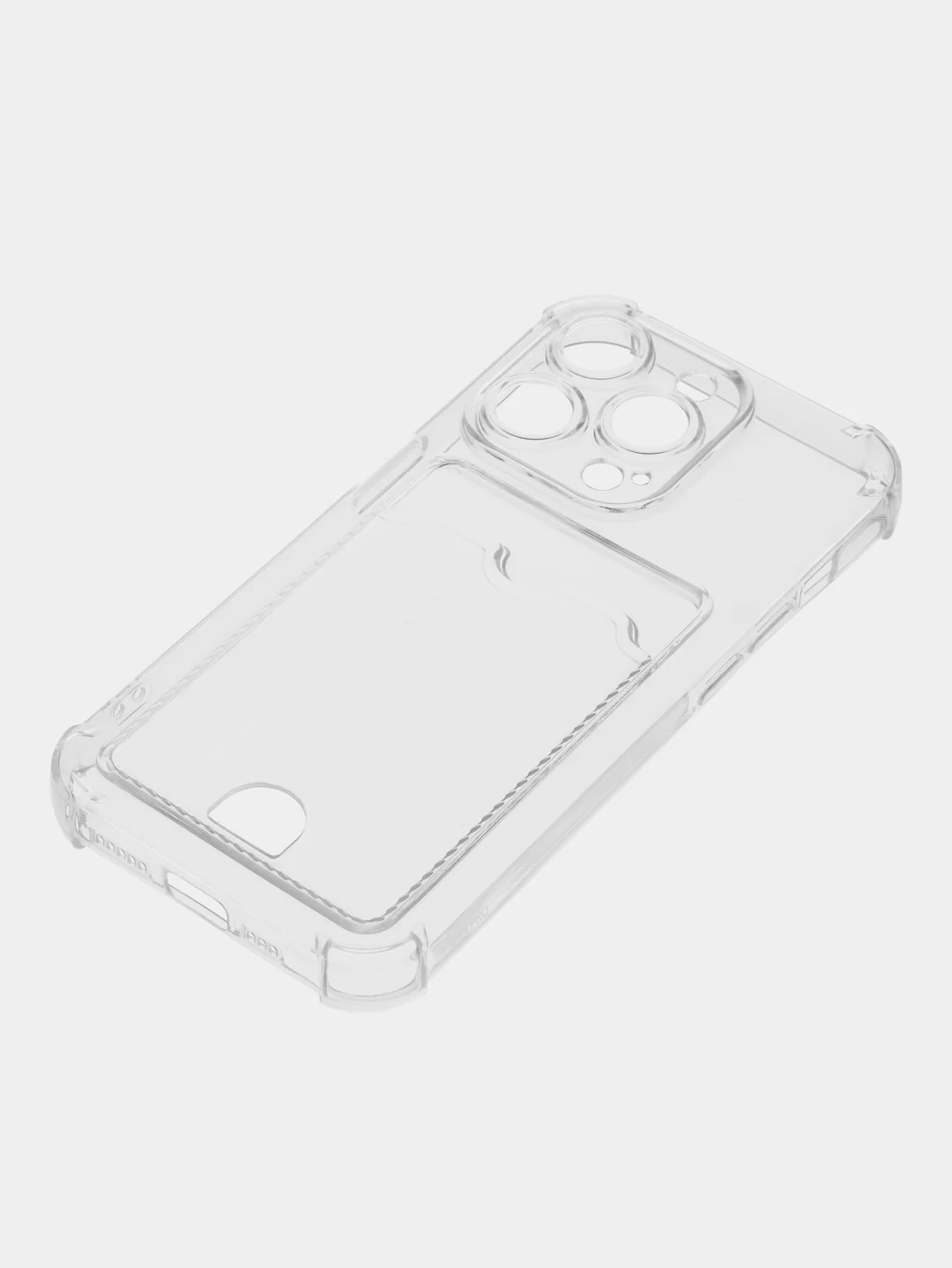 Прозрачный чехол для iPhone (Айфон) 11, 12, 13, 14, XR, 7, 8, Plus, Pro Max, с картхолдером, силиконовый