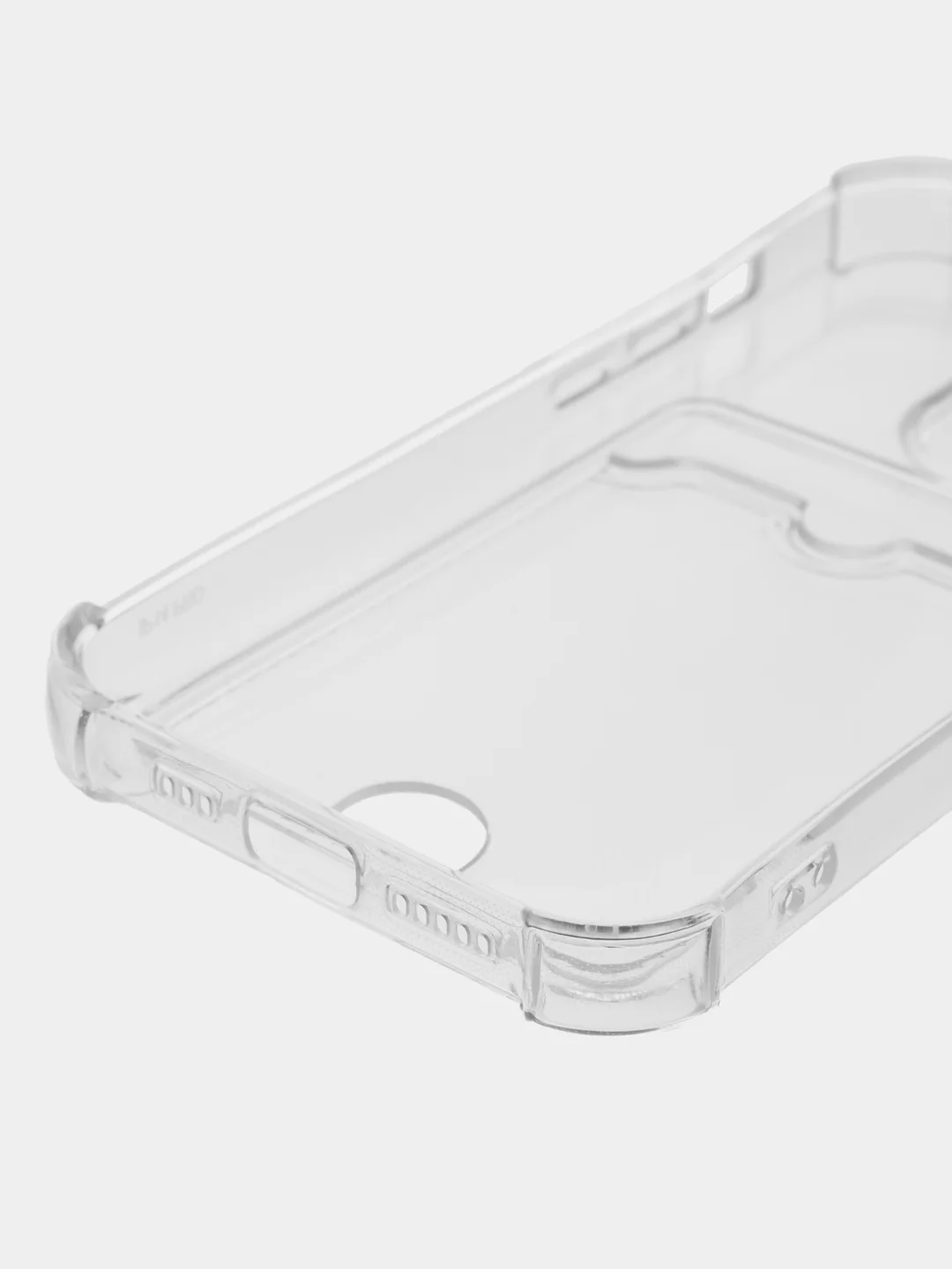 Прозрачный чехол для iPhone (Айфон) 11, 12, 13, 14, XR, 7, 8, Plus, Pro Max, с картхолдером, силиконовый