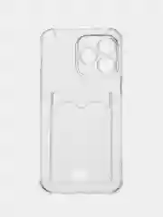 Прозрачный чехол для iPhone (Айфон) 11, 12, 13, 14, XR, 7, 8, Plus, Pro Max, с картхолдером, силиконовый