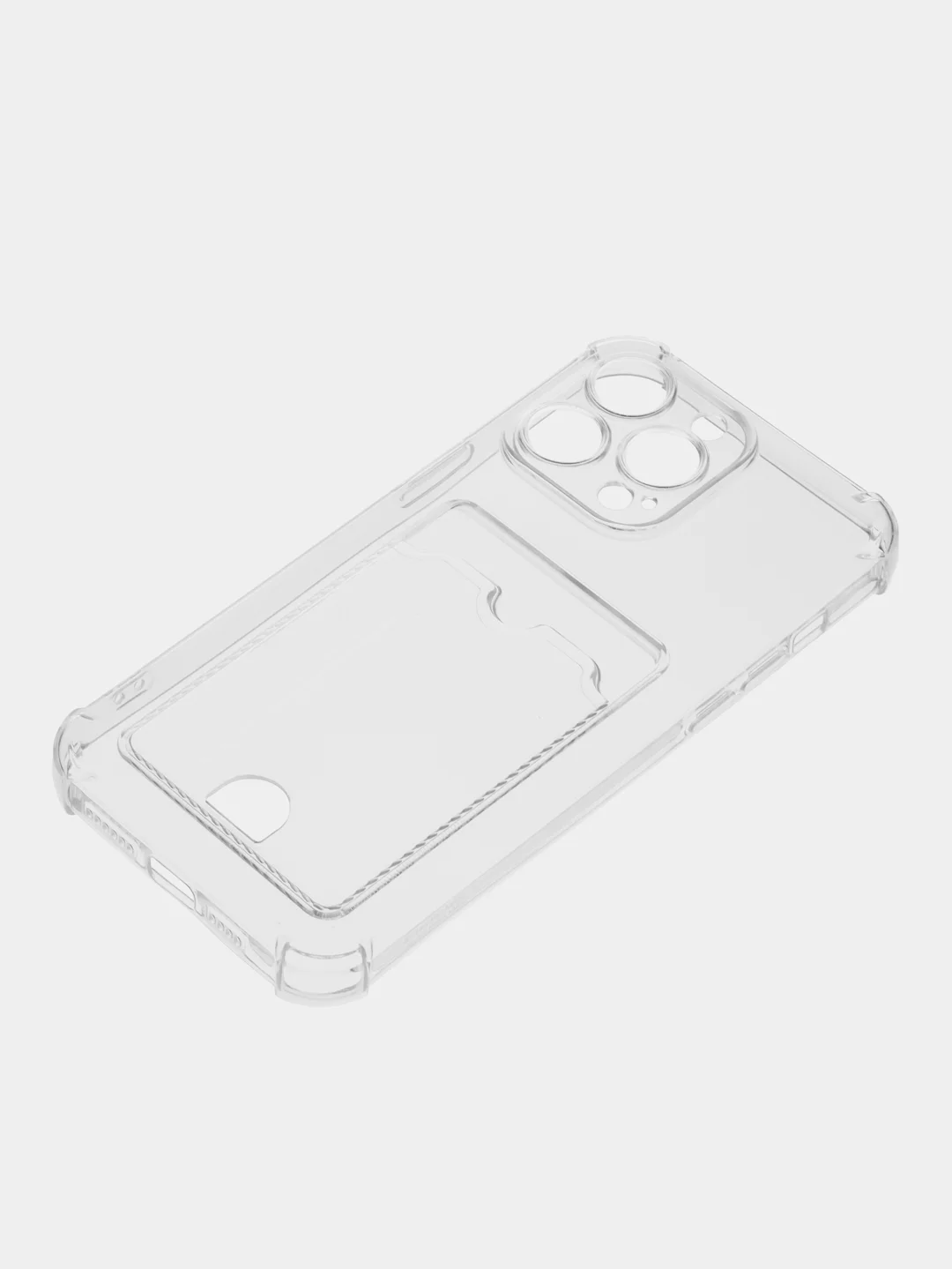 Прозрачный чехол для iPhone (Айфон) 11, 12, 13, 14, XR, 7, 8, Plus, Pro Max, с картхолдером, силиконовый