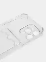Прозрачный чехол для iPhone (Айфон) 11, 12, 13, 14, XR, 7, 8, Plus, Pro Max, с картхолдером, силиконовый