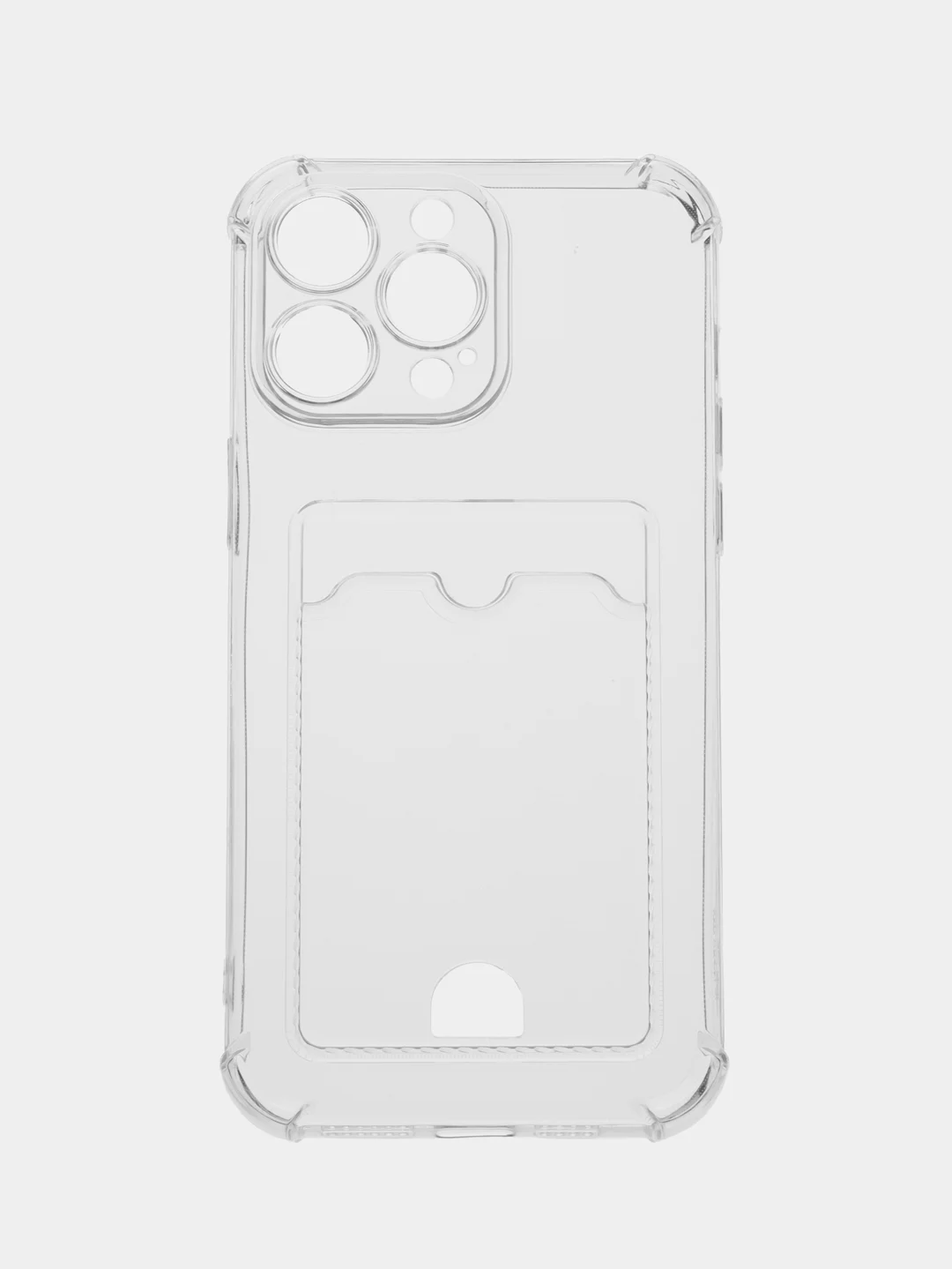 Прозрачный чехол для iPhone (Айфон) 11, 12, 13, 14, XR, 7, 8, Plus, Pro Max, с картхолдером, силиконовый