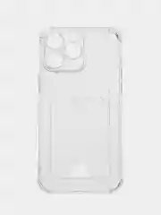 Прозрачный чехол для iPhone (Айфон) 11, 12, 13, 14, XR, 7, 8, Plus, Pro Max, с картхолдером, силиконовый