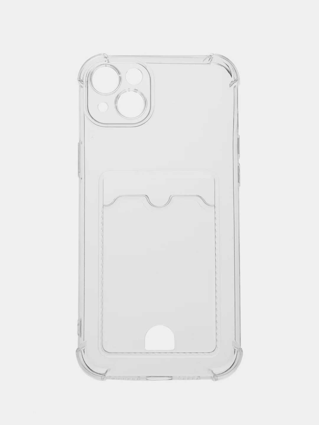 Прозрачный чехол для iPhone (Айфон) 11, 12, 13, 14, XR, 7, 8, Plus, Pro Max, с картхолдером, силиконовый