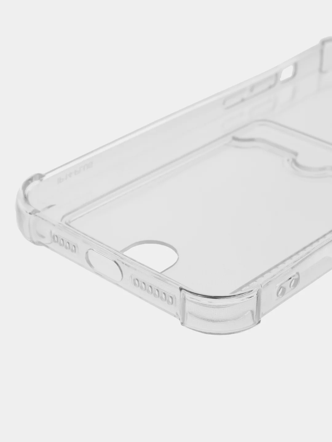 Прозрачный чехол для iPhone (Айфон) 11, 12, 13, 14, XR, 7, 8, Plus, Pro Max, с картхолдером, силиконовый