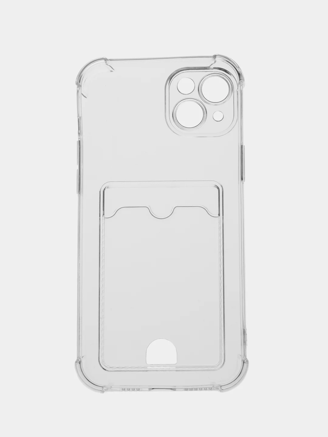 Прозрачный чехол для iPhone (Айфон) 11, 12, 13, 14, XR, 7, 8, Plus, Pro Max, с картхолдером, силиконовый