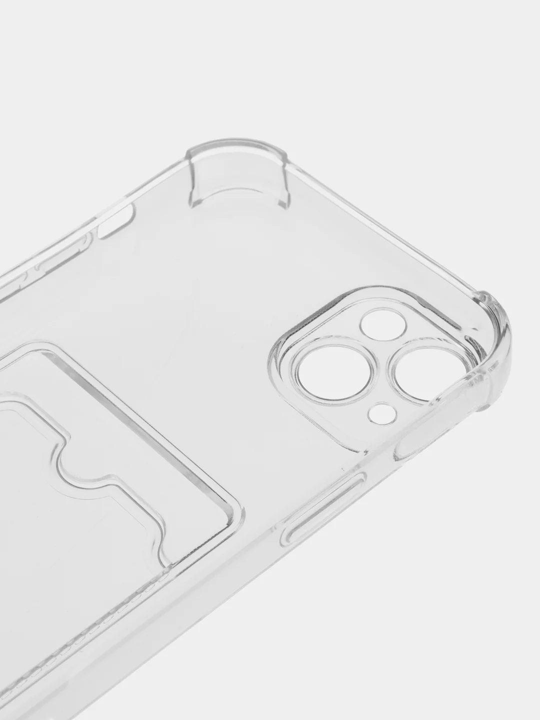 Прозрачный чехол для iPhone (Айфон) 11, 12, 13, 14, XR, 7, 8, Plus, Pro Max, с картхолдером, силиконовый