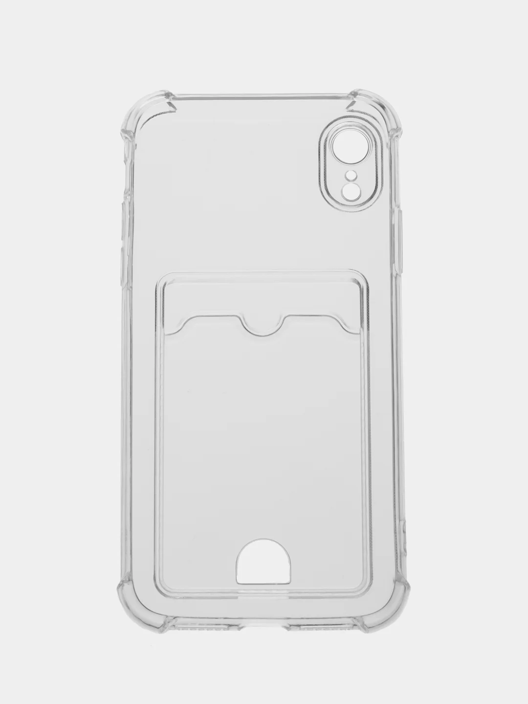 Прозрачный чехол для iPhone (Айфон) 11, 12, 13, 14, XR, 7, 8, Plus, Pro Max, с картхолдером, силиконовый