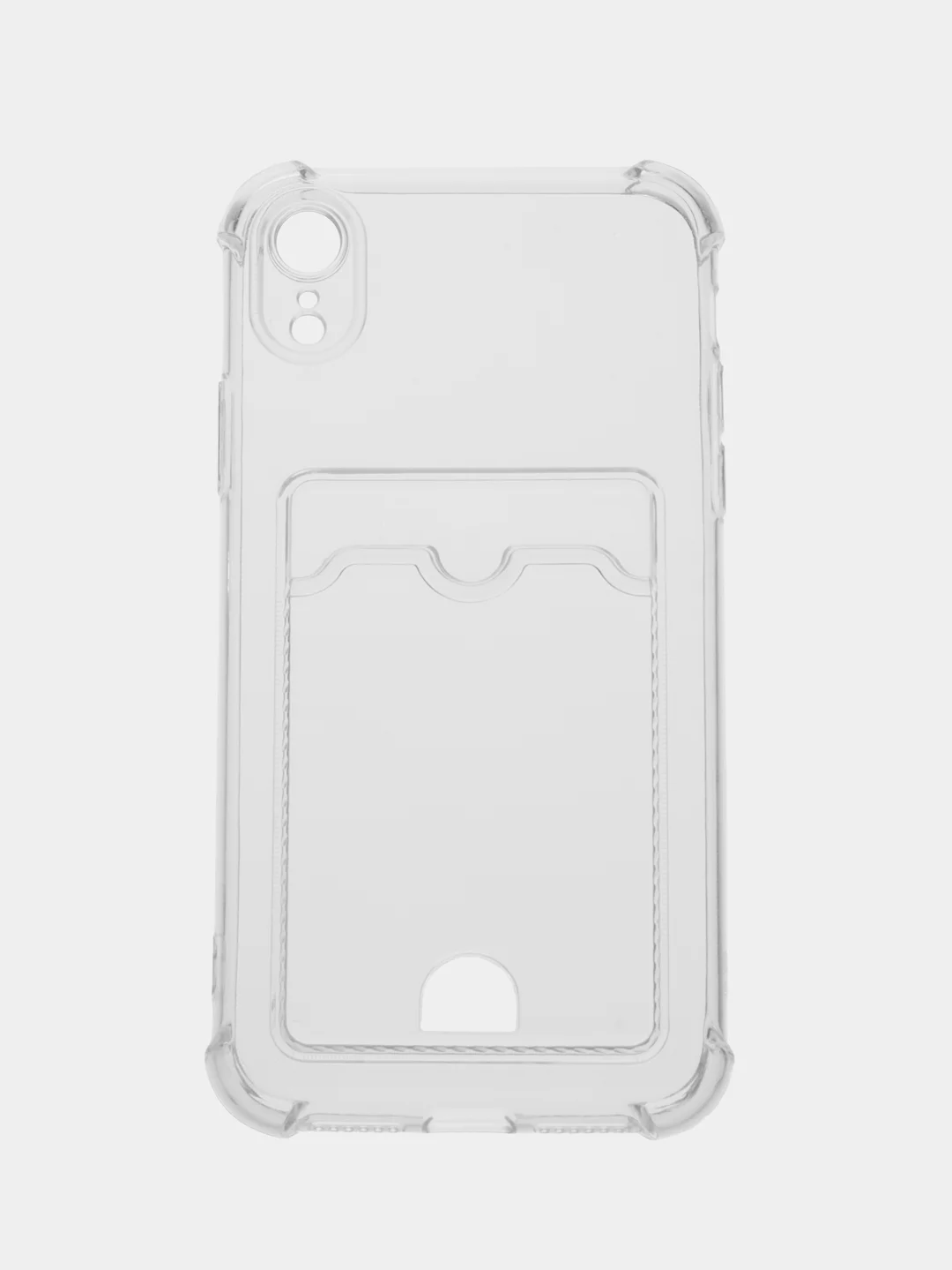 Прозрачный чехол для iPhone (Айфон) 11, 12, 13, 14, XR, 7, 8, Plus, Pro Max, с картхолдером, силиконовый