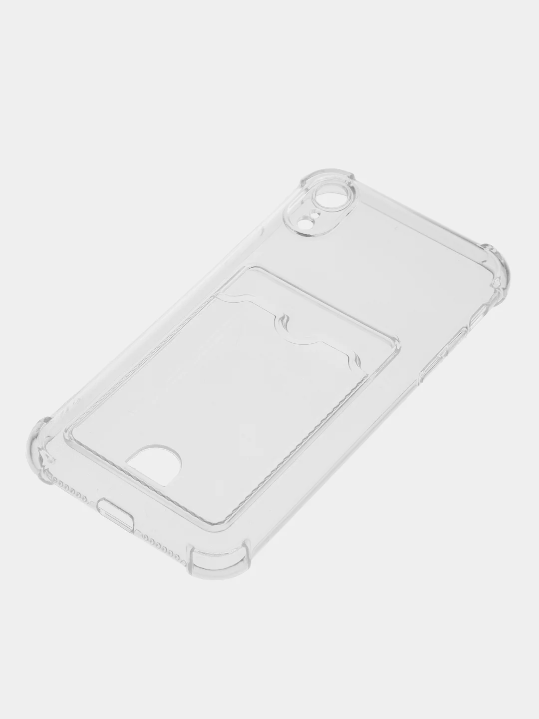 Прозрачный чехол для iPhone (Айфон) 11, 12, 13, 14, XR, 7, 8, Plus, Pro Max, с картхолдером, силиконовый