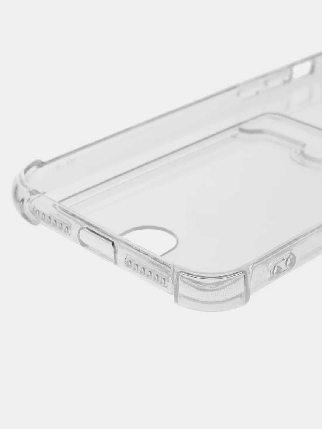 Прозрачный чехол для iPhone (Айфон) 11, 12, 13, 14, XR, 7, 8, Plus, Pro Max, с картхолдером, силиконовый