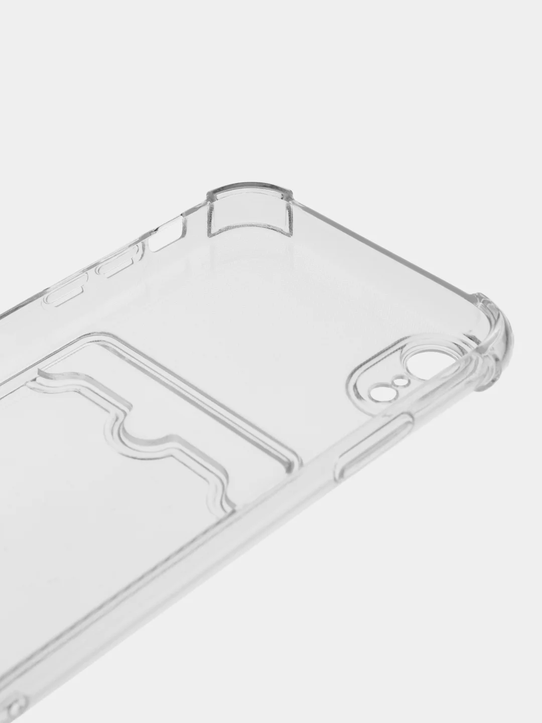 Прозрачный чехол для iPhone (Айфон) 11, 12, 13, 14, XR, 7, 8, Plus, Pro Max, с картхолдером, силиконовый