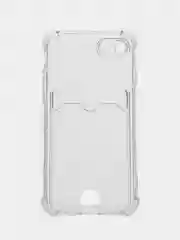 Прозрачный чехол для iPhone (Айфон) 11, 12, 13, 14, XR, 7, 8, Plus, Pro Max, с картхолдером, силиконовый