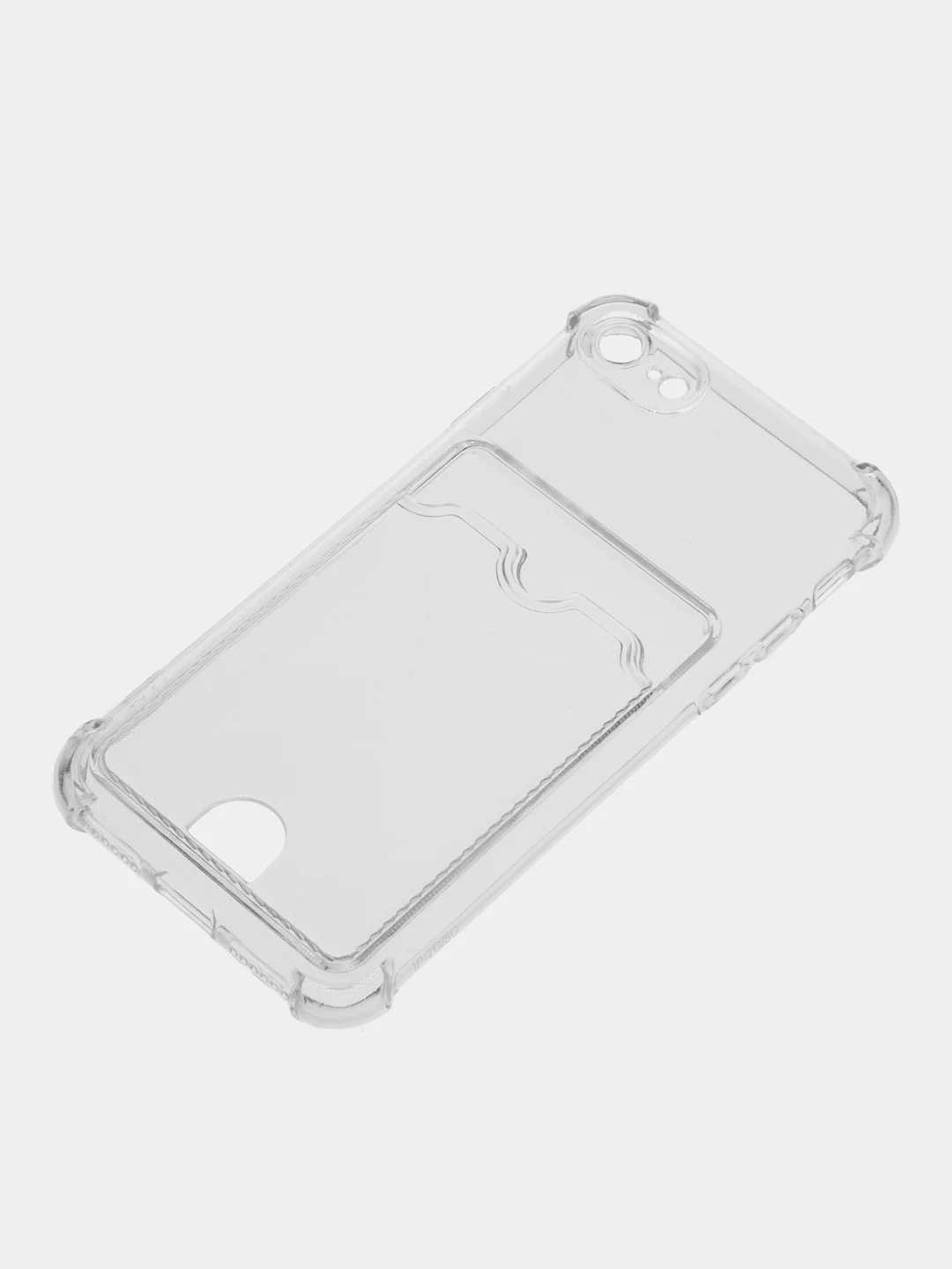 Прозрачный чехол для iPhone (Айфон) 11, 12, 13, 14, XR, 7, 8, Plus, Pro Max, с картхолдером, силиконовый