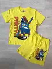Лимонный детский костюм футболка и шорты, комплект для мальчика