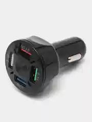 Черный автомобильная зарядка для телефона, с 4 USB портами и быстрой зарядкой 3.0