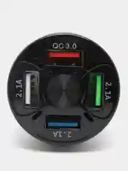 Белый автомобильная зарядка для телефона, с 4 USB портами и быстрой зарядкой 3.0