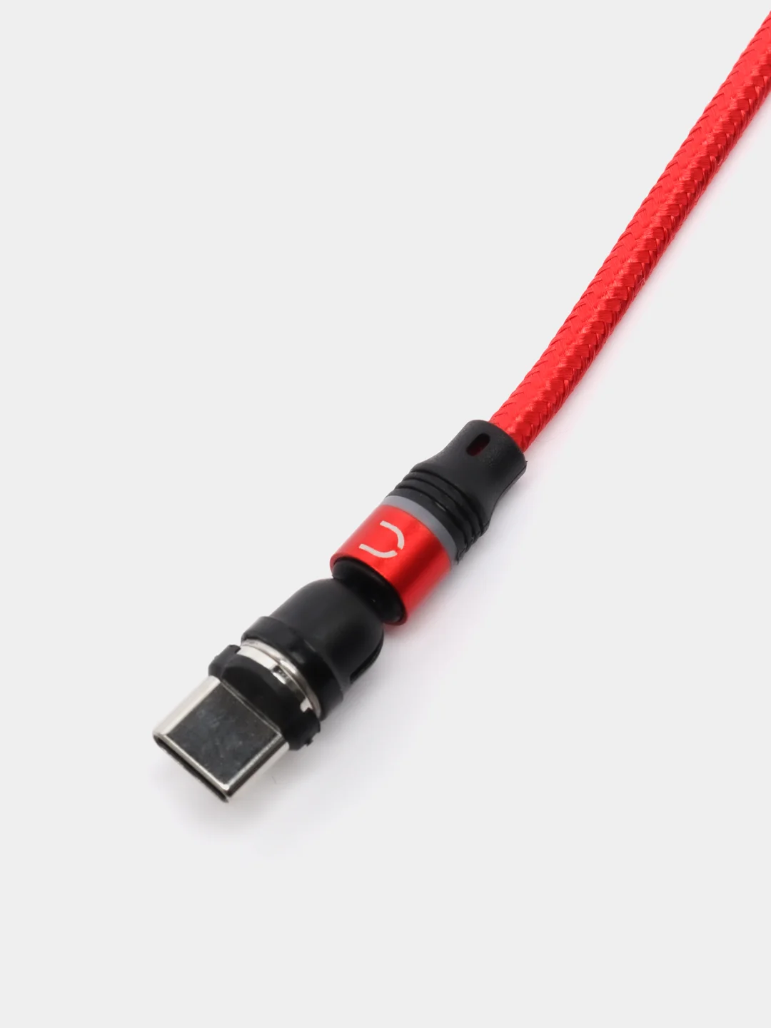 Красный кабель Charget NL circle backlight Quick charge 3.0 поворотный