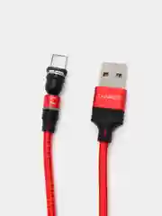Красный кабель Charget NL circle backlight Quick charge 3.0 поворотный