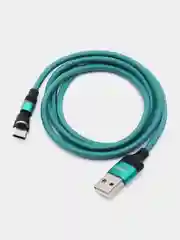 Бирюзовый кабель Charget NL circle backlight Quick charge 3.0 поворотный