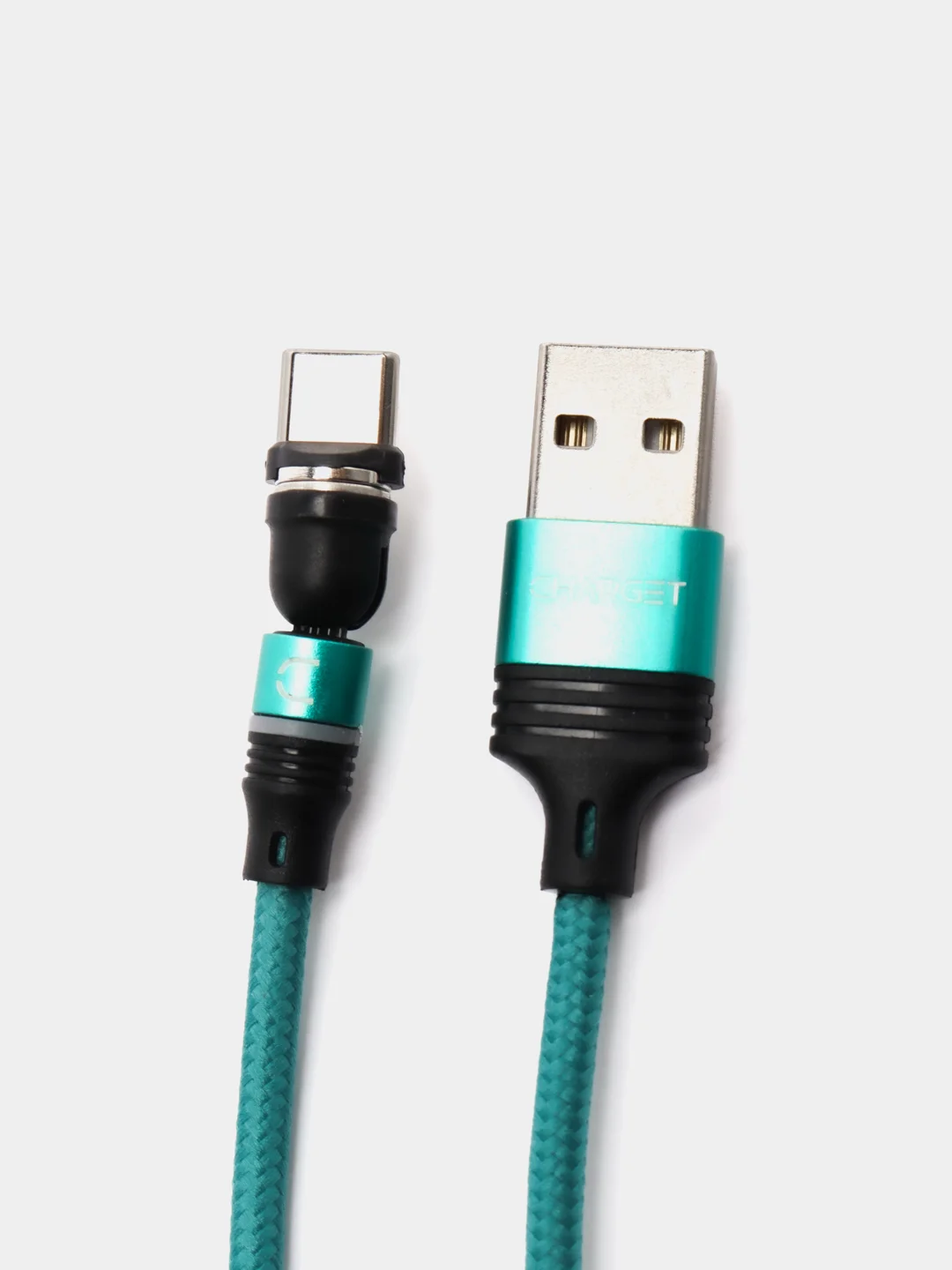 Бирюзовый кабель Charget NL circle backlight Quick charge 3.0 поворотный