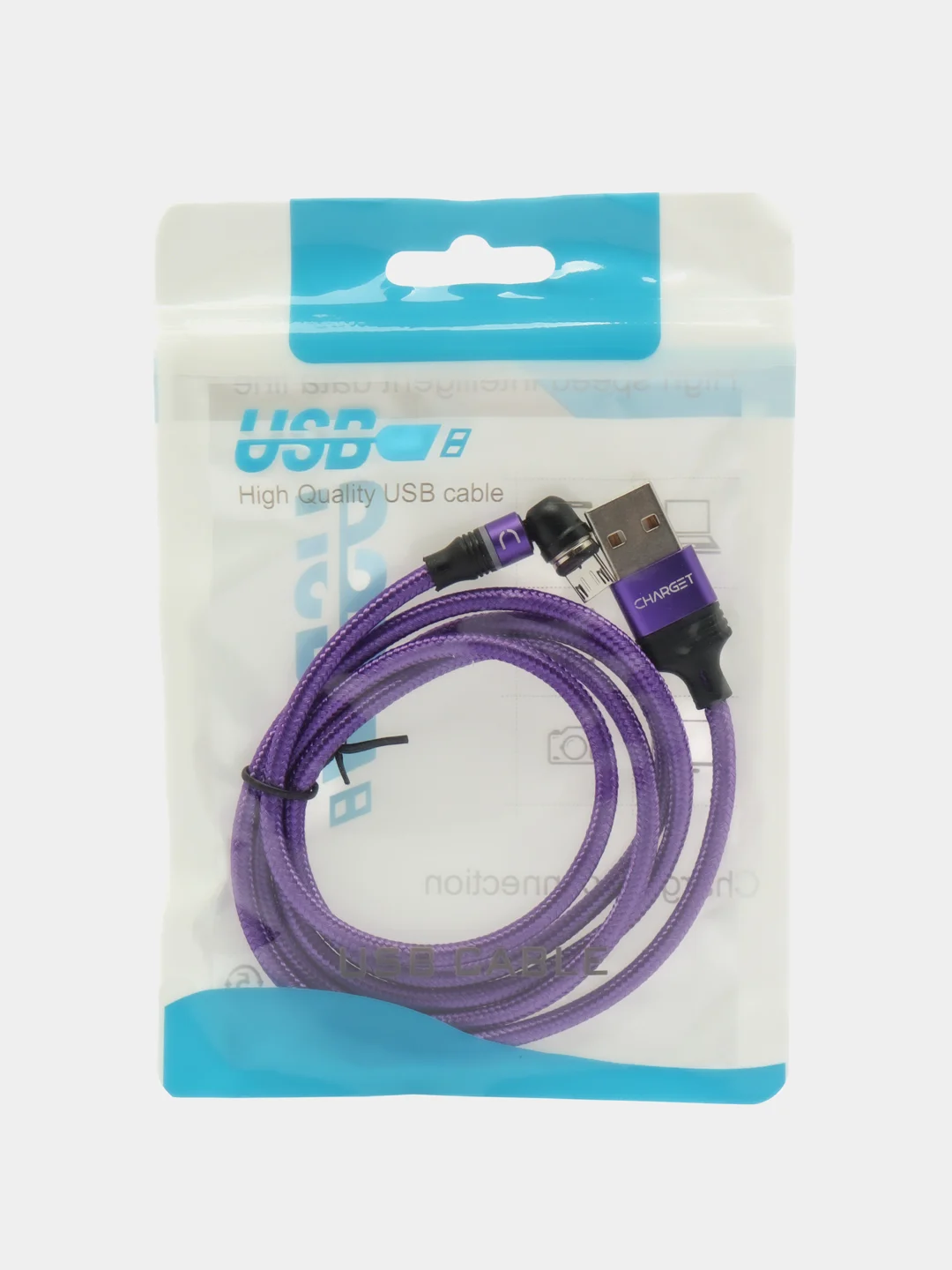 Пурпурный кабель Charget NL circle backlight Quick charge 3.0 поворотный