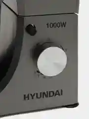 Серый миксер планетарный для теста Hyundai, чаша 4,5 л, насадки 8 скоростей, стационарный
